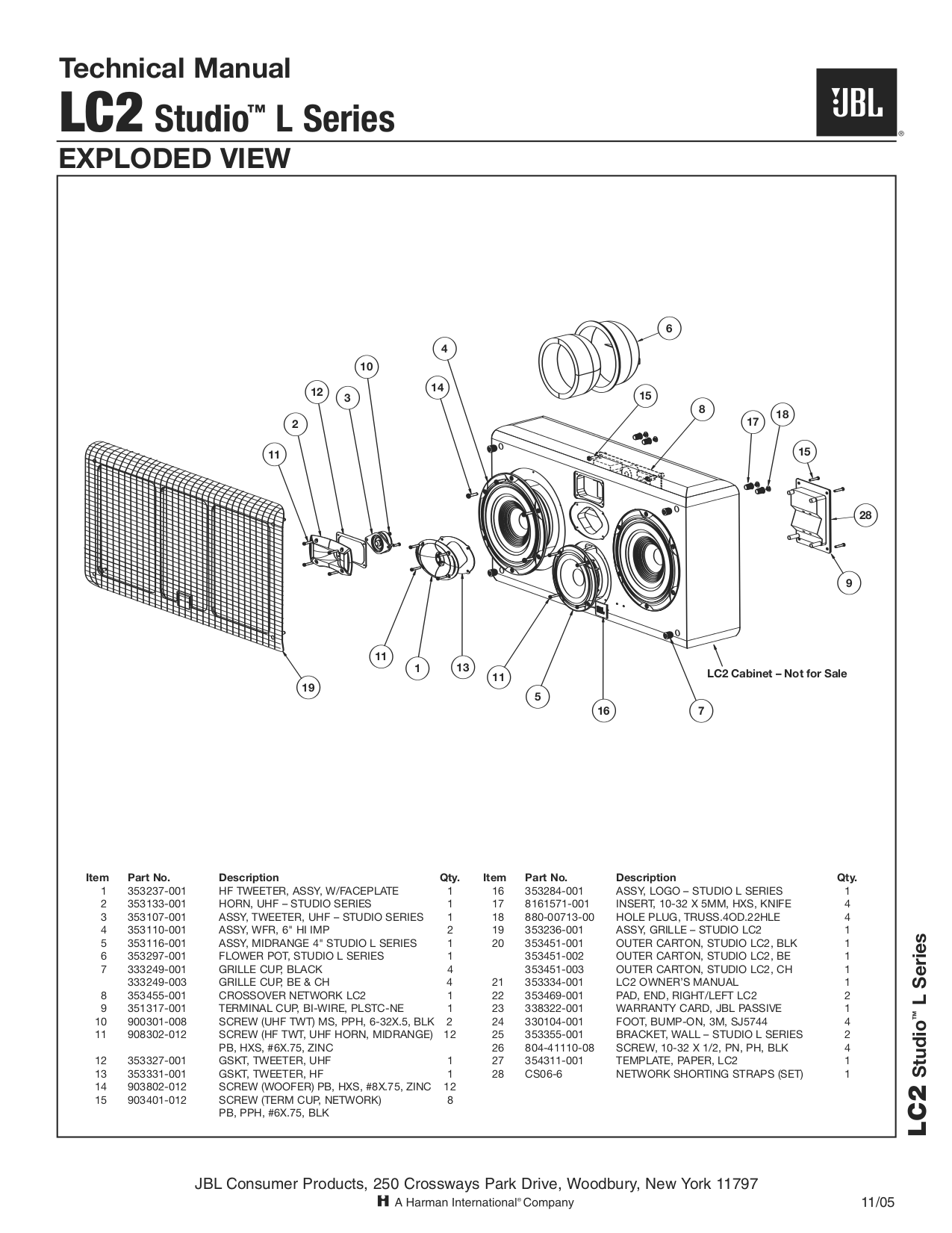 PDF manual for JBL Speaker Studio LC2
